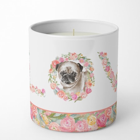 Carolines Treasures 3.75 x 3.25 in. Unisex Pug No.5 Love 10 oz Decorative Soy Candle WDK4467CDL